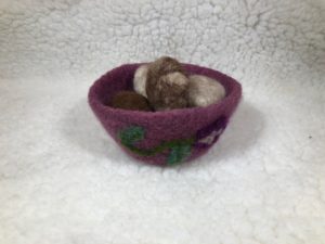 Felted bowl with Alpaca Rocks