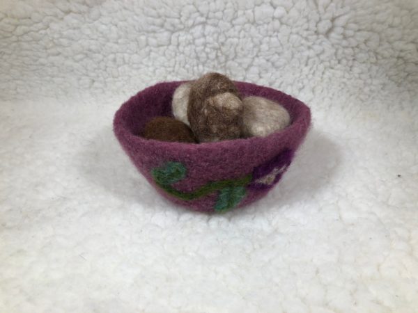 Felted bowl with Alpaca Rocks