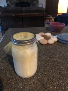 Sourdough bread starter in canning jar