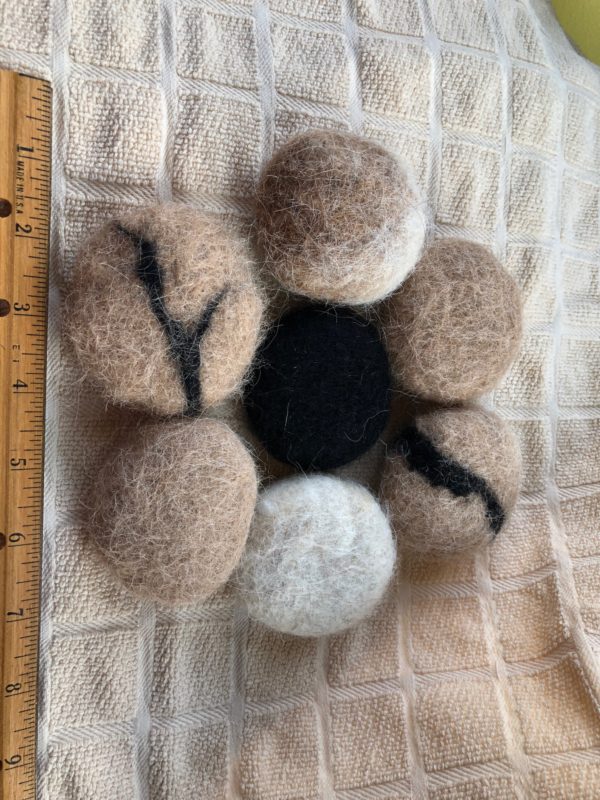 Soft rocks made from wet felting alpaca fleece