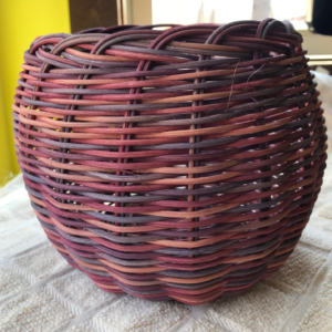 Mauve hand woven reed basket