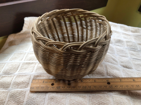 Hand woven reed basket